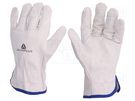 Protective gloves; Size: 10; natural leather; FBN49 DELTA PLUS
