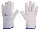 Protective gloves; Size: 10; natural leather; FCN29 DELTA PLUS
