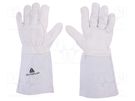 Protective gloves; Size: 10; natural leather; TIG15K DELTA PLUS