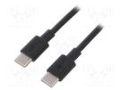 Cable; USB 2.0; USB C plug,both sides; 1m; black Goobay