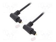 Cable; Toslink plug angled,both sides; 1m; black; Øout: 4mm GOOBAY