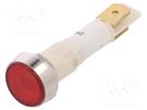 Indicator: LED; flat; red; 24VDC; 24VAC; Ø10mm; plastic; Body: silver NINIGI