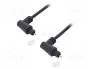 Cable; Toslink plug angled,both sides; 2m; black; Øout: 4mm GOOBAY