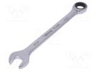 Wrench; combination spanner,with ratchet; 19mm YATO