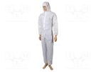 Protective coverall; Size: M; white; DT115; with a hood DELTA PLUS