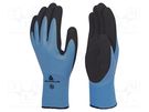 Protective gloves; Size: 10; light-blue; acrylic,latex,polyamide DELTA PLUS