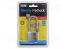 Padlock; marine,shackle; C: 6.35mm; Protection: low (level 5) KASP