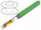 Wire; HELUKAT® PROFInet A; 2x2x22AWG; 5e; solid; Cu; PUR; green HELUKABEL