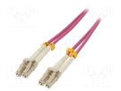 Fiber patch cord; OM4; LC/UPC,both sides; 1m; LSZH; pink QOLTEC