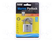 Padlock; shackle; chrome plated brass; Protection: low (level 5) KASP