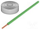 Wire; 0.2mm2; solid; Cu; PVC; green; 60V; 10m; 1x0.2mm2 DONAU ELEKTRONIK