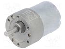 Motor: DC; with gearbox; 12VDC; 5.5A; Shaft: D spring; 1000rpm; 10: 1 POLOLU