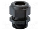 Cable gland; with long thread; M16; 1.5; IP68; polyamide; black HUMMEL
