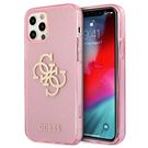 Guess GUHCP12LPCUGL4GPI iPhone 12 Pro Max 6.7&quot; pink/pink hard case Glitter 4G Big Logo, Guess