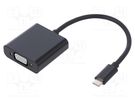 Adapter; USB 3.1; D-Sub 15pin HD socket,USB C plug; 0.23m; black QOLTEC