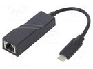 Transition: adapter; USB 3.1; black; RJ45 socket,USB C plug; 0.2m QOLTEC