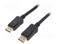 Cable; DisplayPort plug,both sides; DisplayPort 1.4; 1m; black QOLTEC