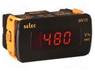 Voltmeter; digital,mounting; VAC: 50÷480V; on panel; True RMS; LED SELEC