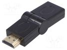 Adapter; HDMI 1.4; HDMI plug,HDMI plug movable ±90°; black AKYGA
