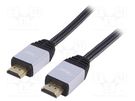 Cable; HDMI 2.0; HDMI plug,both sides; textile; 3m; black AKYGA