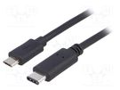 Cable; USB 2.0; USB B micro plug,USB C plug; nickel plated; 1m AKYGA
