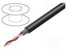 Wire: microphone cable; 2x0.35mm2; black; OFC; -20÷70°C; CPR: Eca TASKER