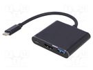 Adapter; Power Delivery (PD),USB 3.1; 0.2m; black; black QOLTEC