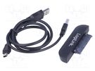 USB to SATA adapter; SATA plug,USB A plug x2,USB B micro plug LOGILINK