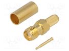 Plug; RP-SMA; male,reverse; straight; 50Ω; soldering,crimped; PTFE TELEGÄRTNER