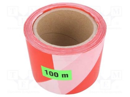Tape: warning; white-red; 100m ANRO TOO1/100M/B-CZ