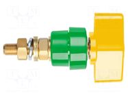 Laboratory clamp; yellow-green; 1kVDC; 100A; brass; polycarbonate SCHÜTZINGER