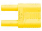 Stackable safety shunt; 4mm banana; 32A; 1kVAC; yellow; insulated SCHÜTZINGER