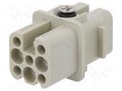 Connector: HDC; contact insert; female; DD; PIN: 8; 7+PE; size D3A DEGSON ELECTRONICS
