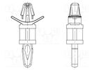 PCB distance; polyamide; L: 6.4mm; snap fastener; natural DREMEC