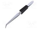 Tweezers; 160mm; Blades: curved; Blade tip shape: flat KNIPEX