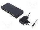 Switch Gigabit Ethernet; black; DC,WAN: RJ45 socket x8 LOGILINK