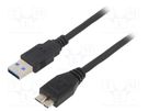 Cable; USB 3.0; USB A plug,USB B micro plug; nickel plated; 1.8m AKYGA