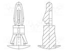 Assembly stud; polyamide 66; L: 9.5mm; latch/latch; black; UL94V-2 DREMEC