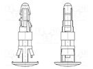 Assembly stud; polyamide 66; L: 12mm; latch/latch; black; UL94V-2 DREMEC