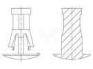 Assembly stud; polyamide 66; L: 10mm; snap fastener; natural DREMEC