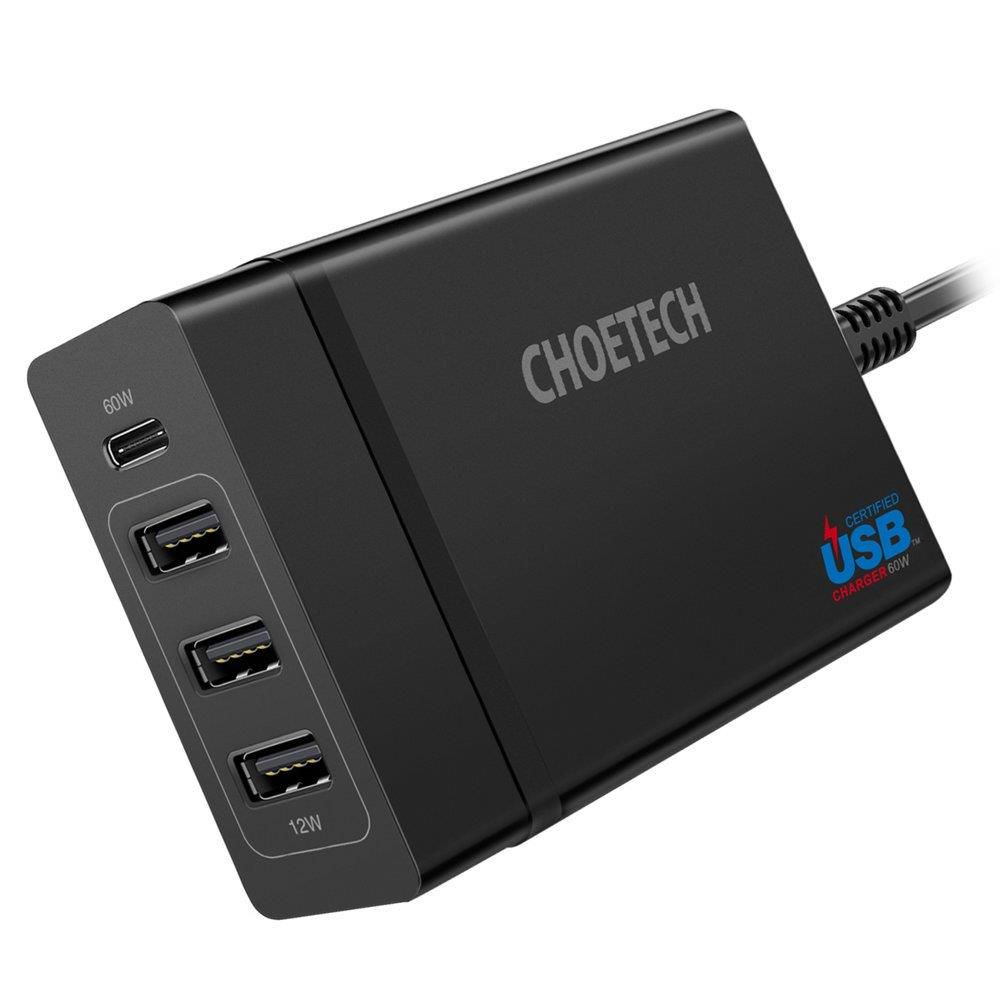 USB-C Charging Station - 72W Desktop Charger - 1x USB-C + 3x USB-A (60W  Power Delivery + 12W) - Portable USB Type-C Charger - Laptop Replacement