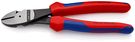 KNIPEX 74 22 200 High Leverage Diagonal Cutter with multi-component grips black atramentized 200 mm