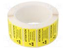 Self-adhesive label; ESD; 25x45mm; 1000pcs; reel; yellow-black STATICTEC