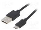 Cable; USB 2.0; USB A plug,USB B micro plug; nickel plated; 1.8m AKYGA