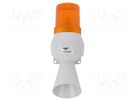Signaller: lighting-sound; 24VDC; bulb BA15D; orange; IP43; KLL AUER SIGNAL