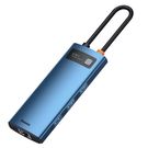 Baseus Metal Gleam 6in1 multifunctional USB Type C hub - USB Type C Power Delivery 100W / HDMI 4K 30Hz / 3x USB 3.2 Gen 1 / RJ45 1Gbps blue (WKWG000003), Baseus