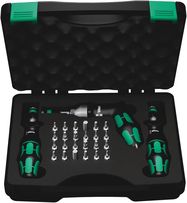 7445/46/47 Kraftform torque screwdriver set 2.5-55.0 in.lbs., 1 x 7445x2.5-11.5; 1 x 7446x11.0-29.0; 1 x 7447x25.0-55.0; 1 x TX 6x25; 1 x TX 7x25; 1 x TX 8x25; 1 x TX 9x25; 1 x TX 10x25; 1 x TX 15x25; 1 x TX 20x25; 1 x TX 25x25; 1 x TX 30x25; 1 x 6 IPx25;