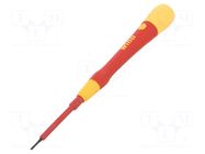 Screwdriver: insulated; precision; slot; SL 1.5; 1kVAC WIHA