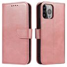 Magnet Case elegant bookcase type case with kickstand for iPhone 13 pink, Hurtel
