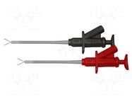 Clip-on probe; pincers type; 5A; black,red; 4mm; Ø: 4mm PEAKTECH